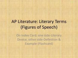 AP Literature: Literary Terms (Figures of Speech)