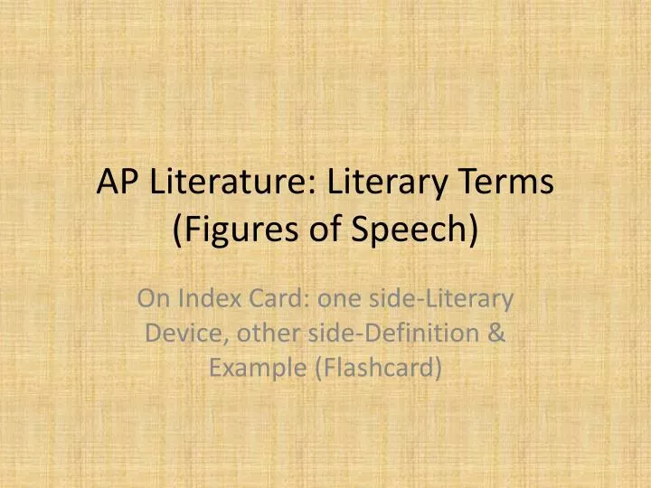 ap literature literary terms figures of speech