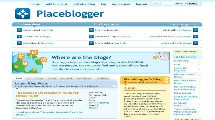 screenshot of placeblogger