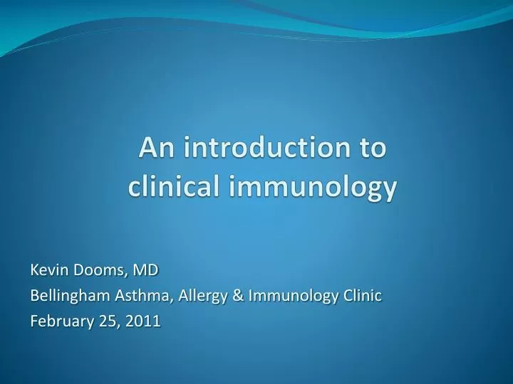 an introduction to clinical immunology