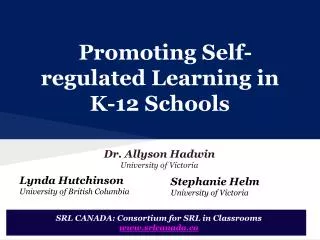 Promoting Self-regulated Learning in K-12 Schools