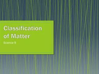 classification of matter