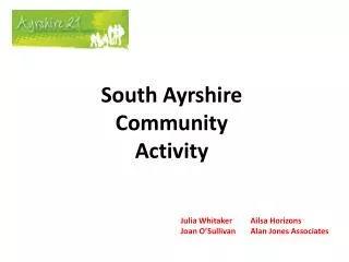 South Ayrshire Community Activity