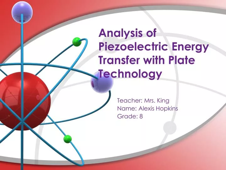 analysis of piezoelectric energy transfer with plate technology