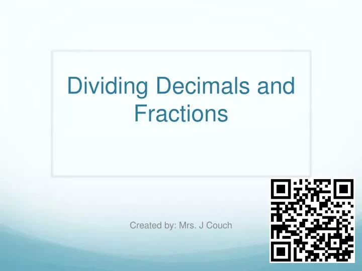 dividing decimals and fractions