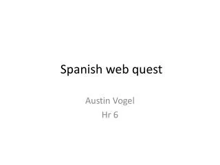 Spanish web quest