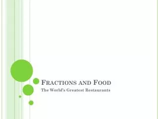 Fractions and Food