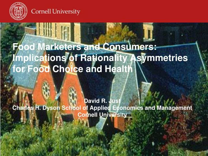 food marketers and consumers implications of rationality asymmetries for food choice and health