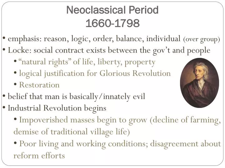 neoclassical period 1660 1798