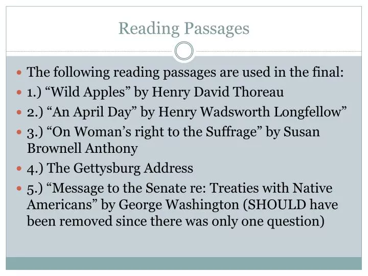 reading passages