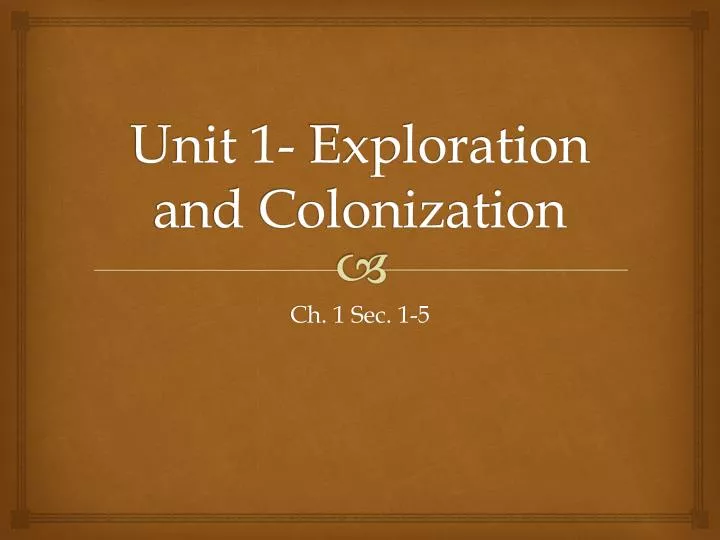 unit 1 exploration and colonization
