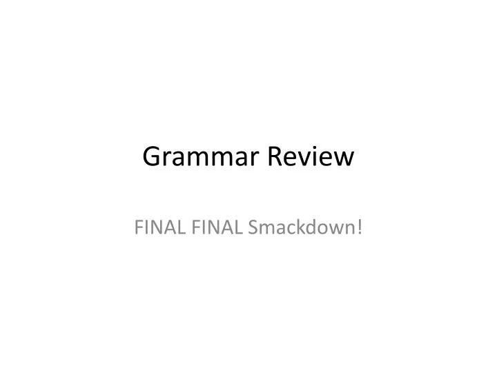 grammar review