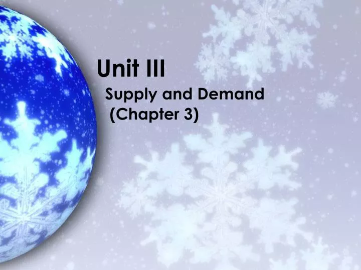 unit iii supply and demand chapter 3
