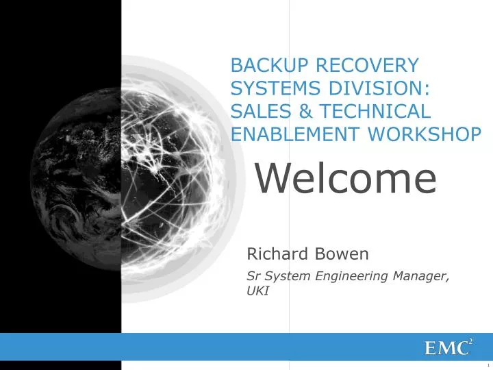backup recovery systems division sales technical enablement workshop