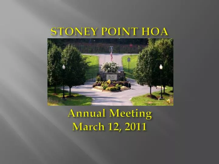 stoney point hoa annual meeting march 12 2011