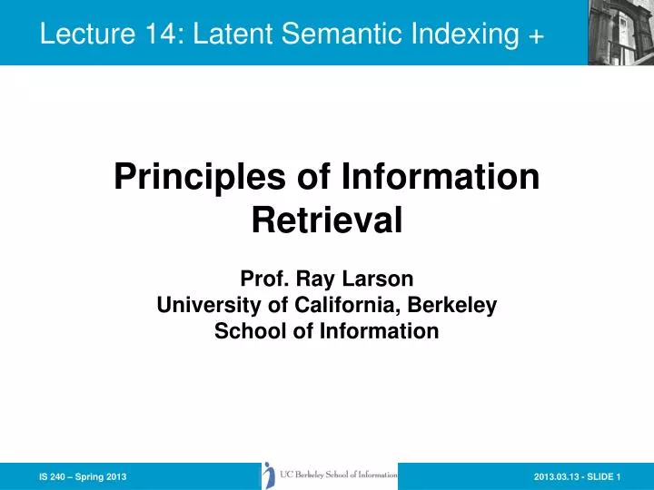 prof ray larson university of california berkeley school of information