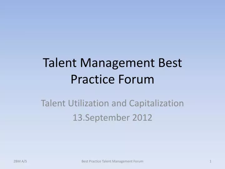 talent management best practice forum