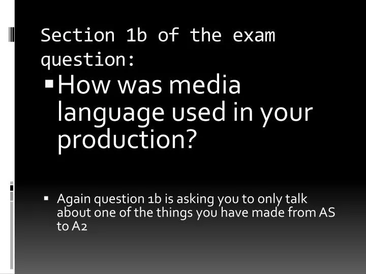 section 1b of the exam question