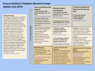 Emory+Children’s Pediatric Research Center Update June 2014