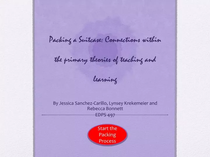 packing a suitcase connections within the primary theories of teaching and learning