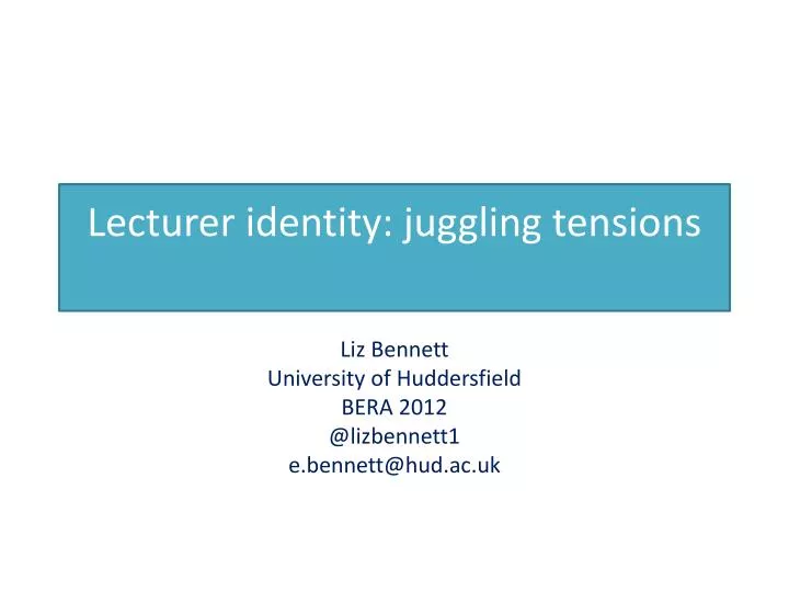 lecturer identity juggling tensions