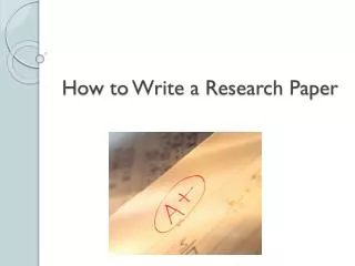 How to Write a R esearch Paper