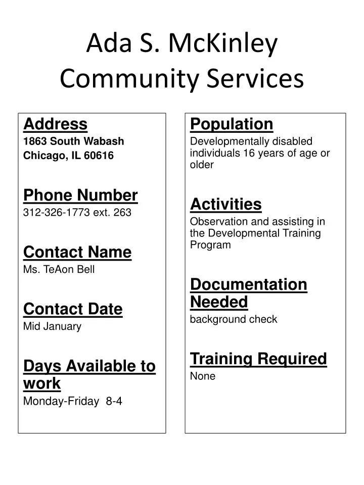 ada s mckinley community services