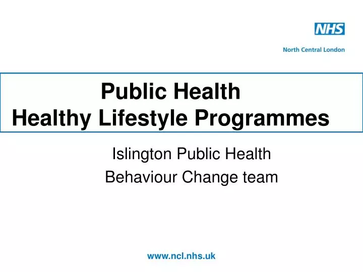 public health healthy lifestyle programmes