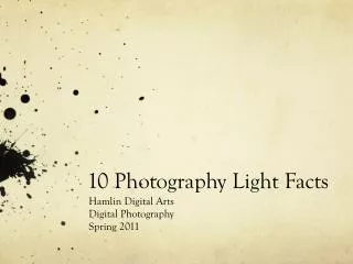 10 Photography Light Facts