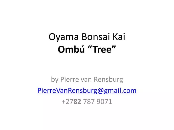 oyama bonsai kai omb tree