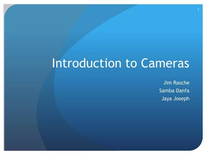 introduction to cameras