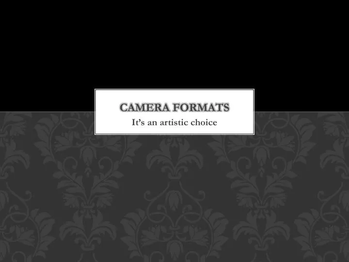 camera formats