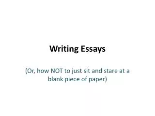 Writing Essays