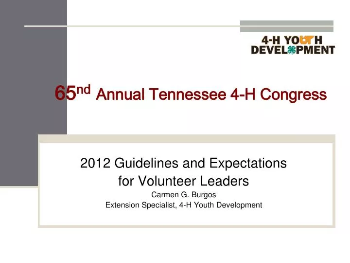 65 nd annual tennessee 4 h congress