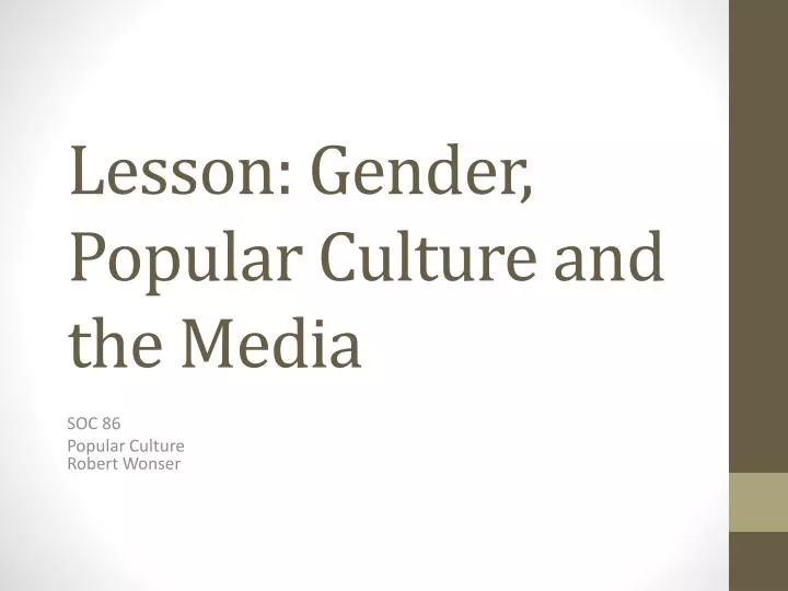 lesson gender popular culture and the media