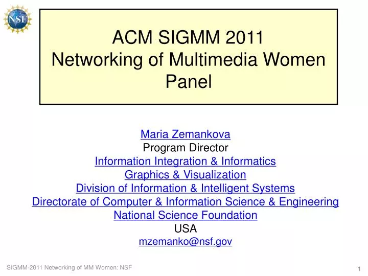 acm sigmm 2011 networking of multimedia women panel