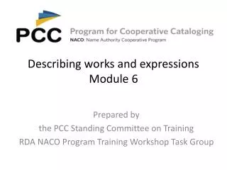 Describing works and expressions Module 6