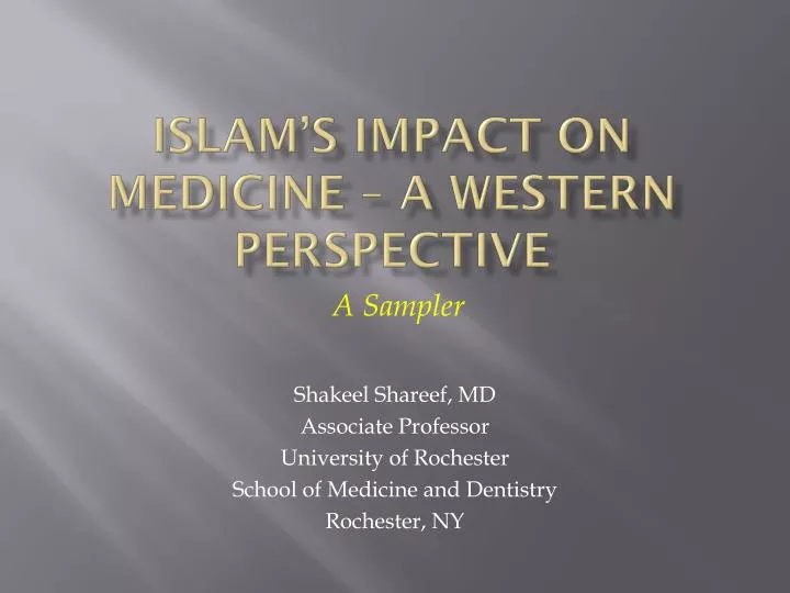 islam s impact on medicine a western perspective