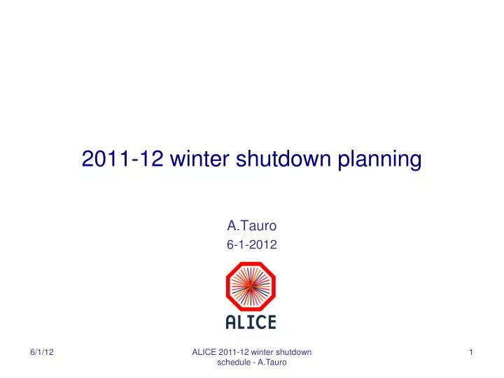 2011 12 winter shutdown planning