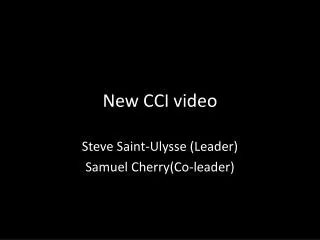 New CCI video