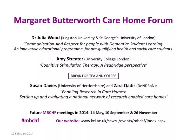 margaret butterworth care home forum