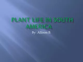 Plant life in SOUTH AMERICA