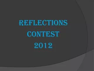 Reflections contest 2012