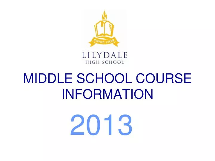 middle school course information