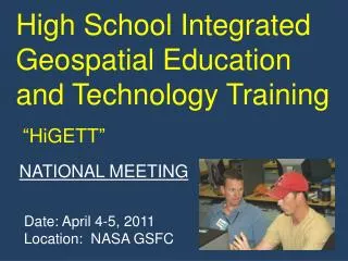 High School Integrated Geospatial Education and Technology Training