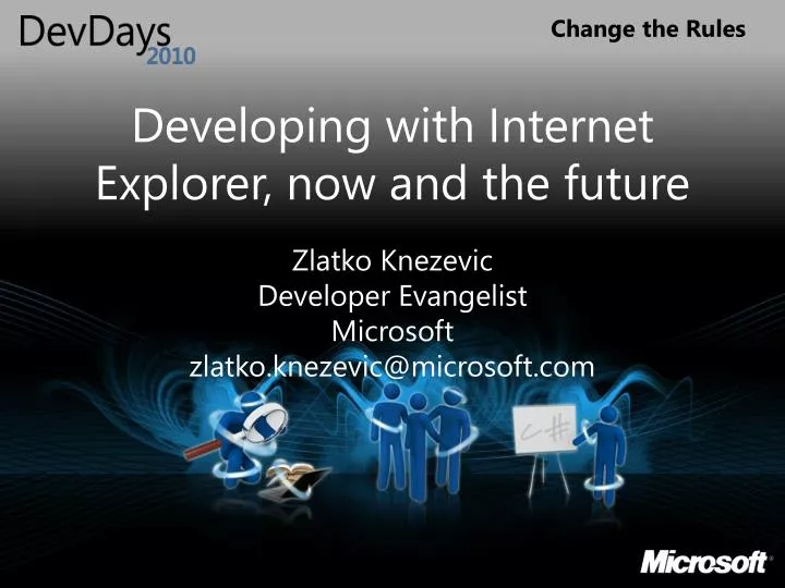 developing with internet explorer now and the future