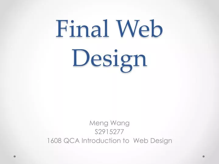 final web design