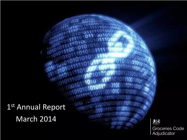 1 st annual report march 2014