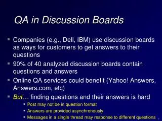 QA in Discussion Boards