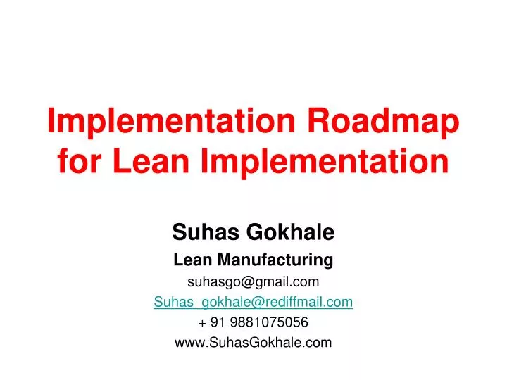 implementation roadmap for lean implementation